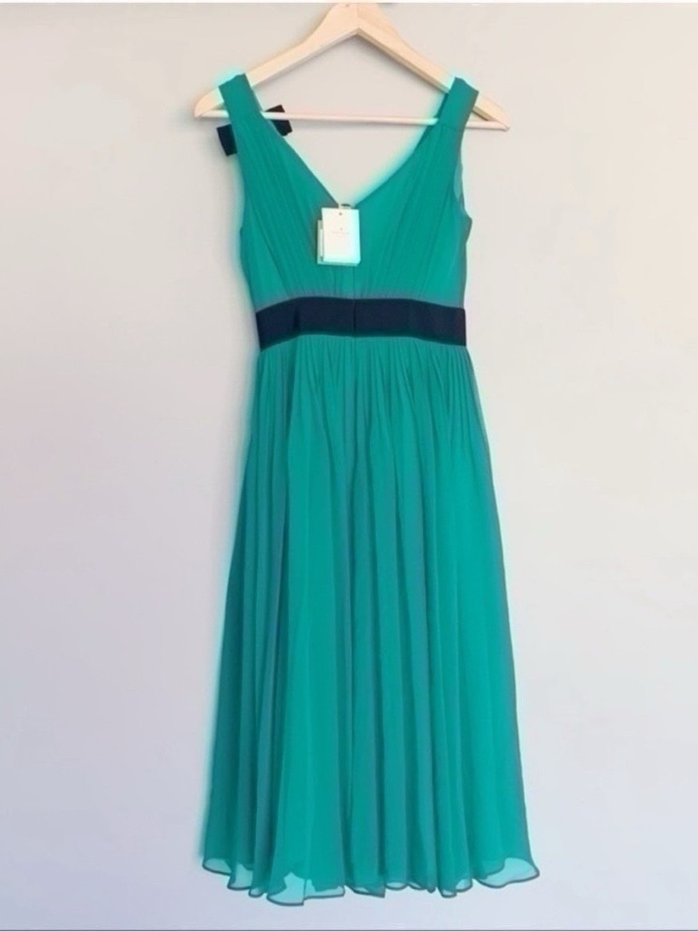 NEW Kate Spade Emerald Ring Green Chiffon Dress - Picture 8 of 14